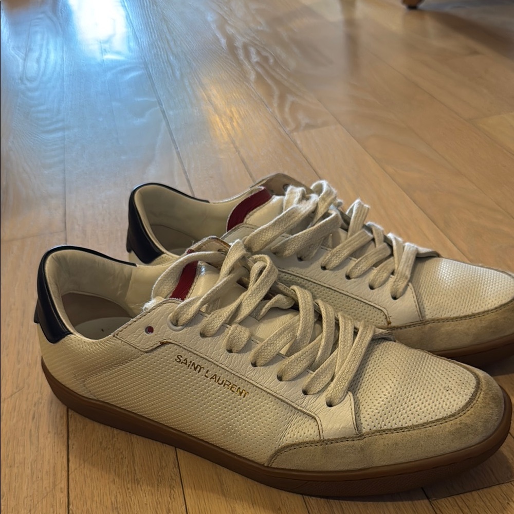Saint Laurent White Leather Sneakers 37.5
